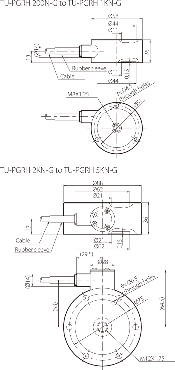 TU-PGRH☐☐N/KN-G Outline Dimensions